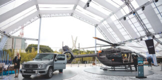 Varanda Estaiada é palco da primeira apresentação do novo helicóptero da Mercedes-Benz e Airbus Corporate Helicopters